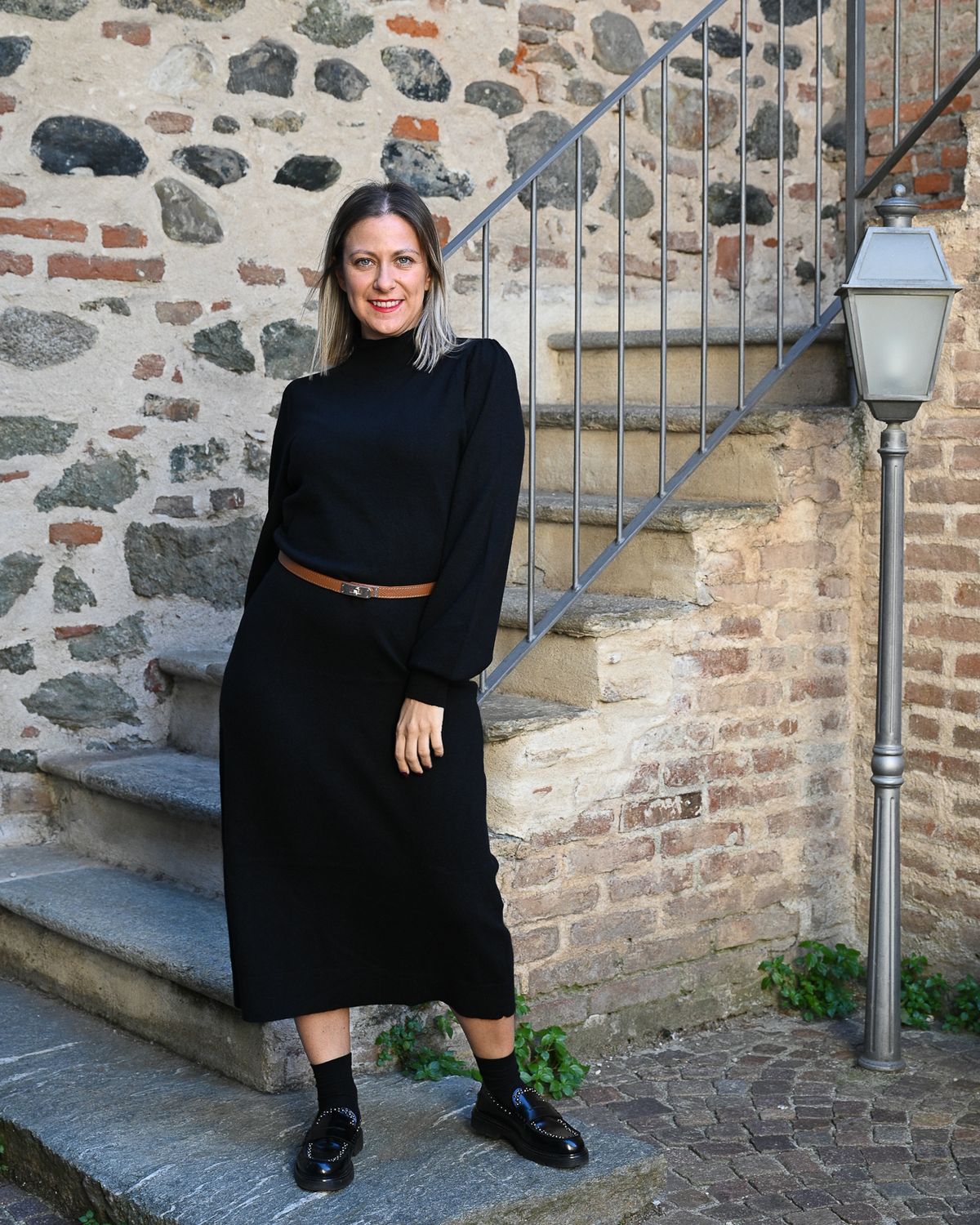 Abito in maglia lungo Art Love nero