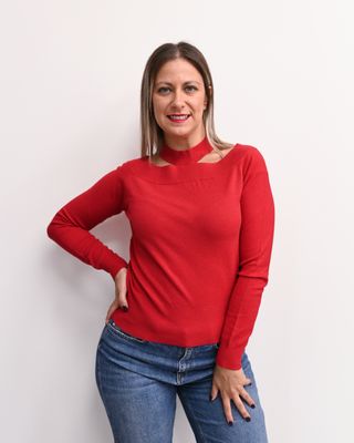 Maglia Vicolo con cut out  rosso