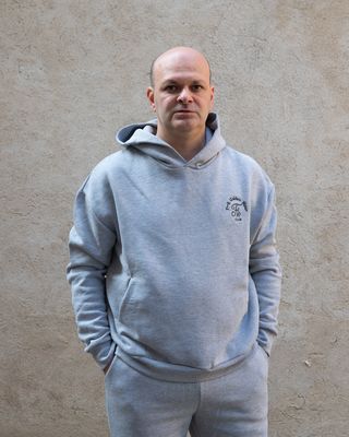 Felpa F**k unisex con cappuccio grigio Felpa F**k unisex con cappuccio grigio