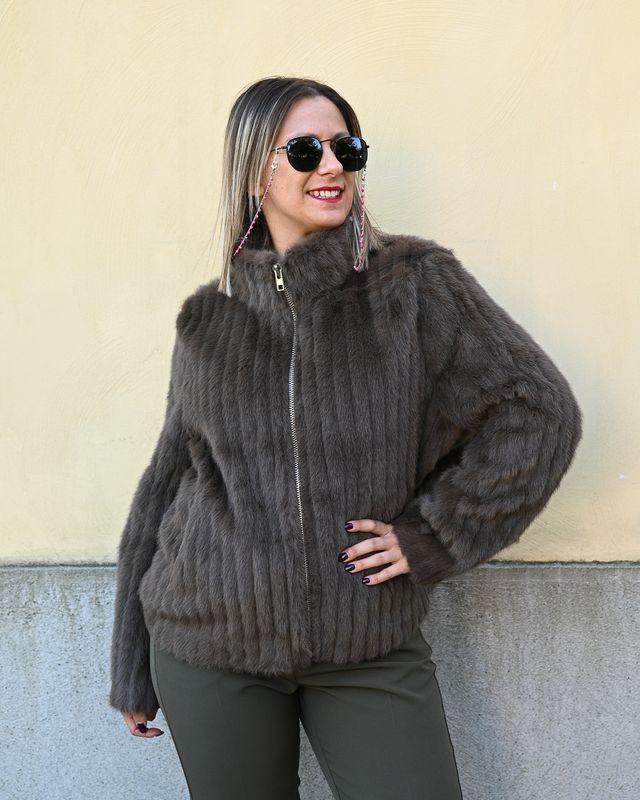 Eco pelliccia corta Art love moro