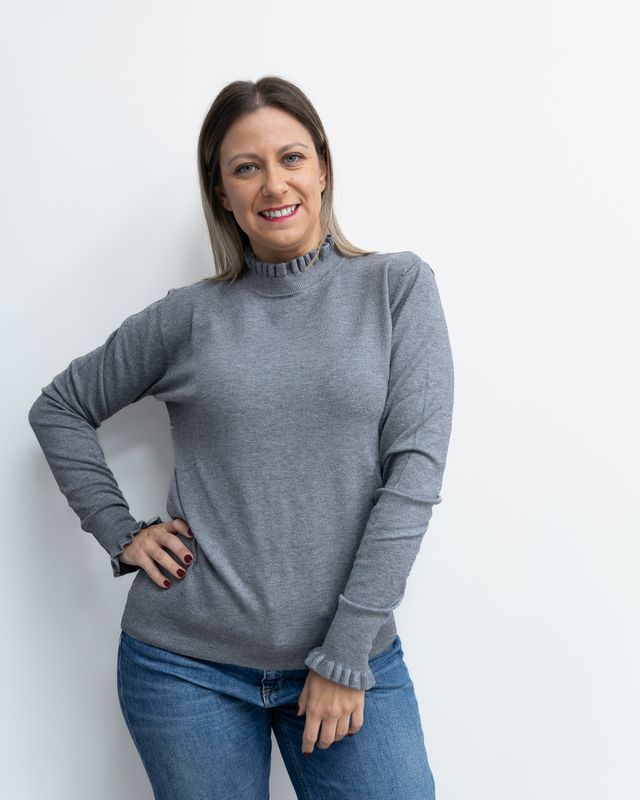 Maglia HaveOne con rouches grigio