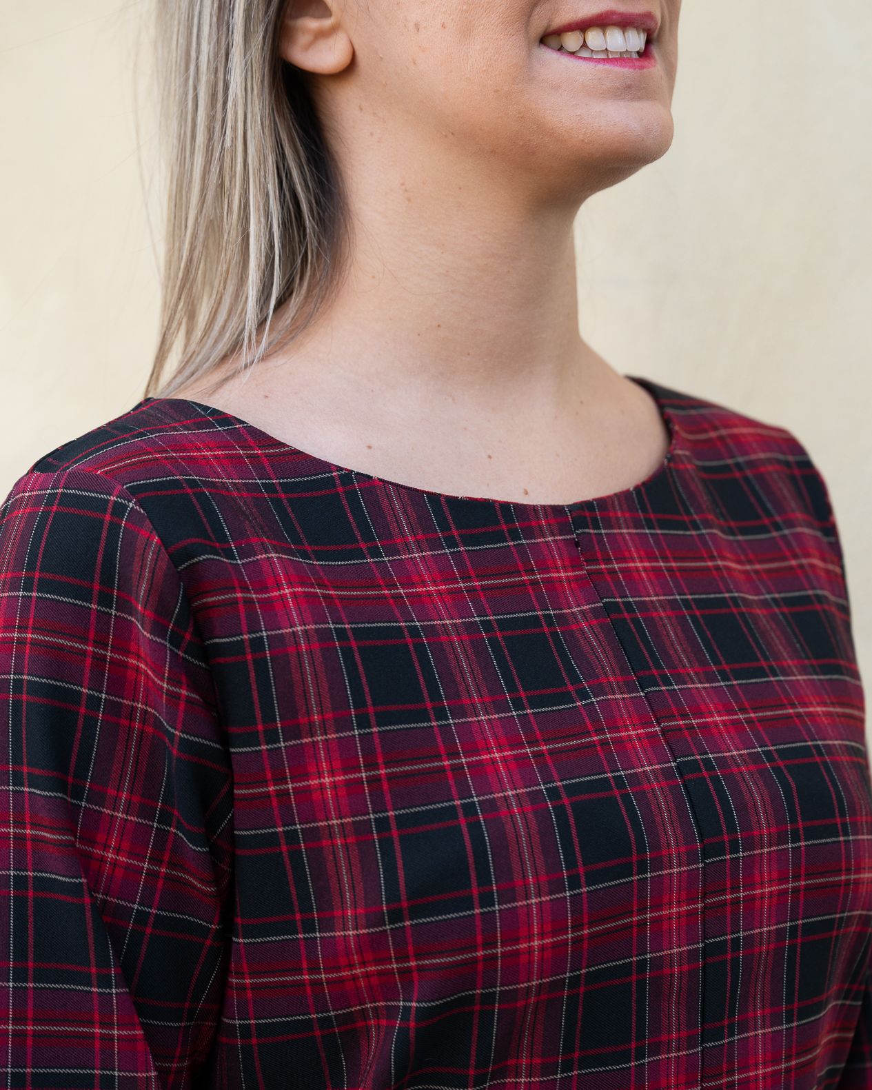 Abito over Susy Star rosso con check