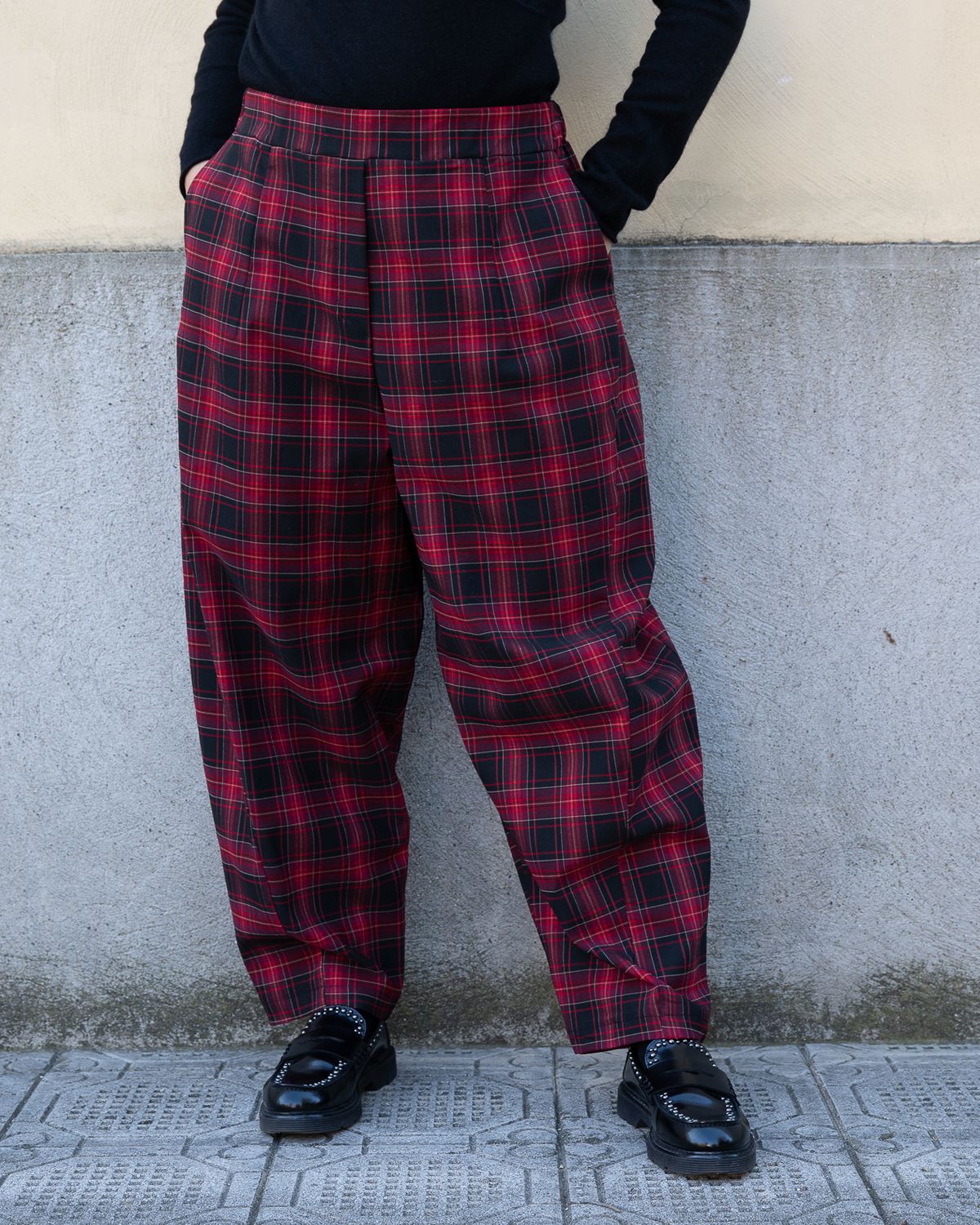 Pantalone Susy Star rosso con check