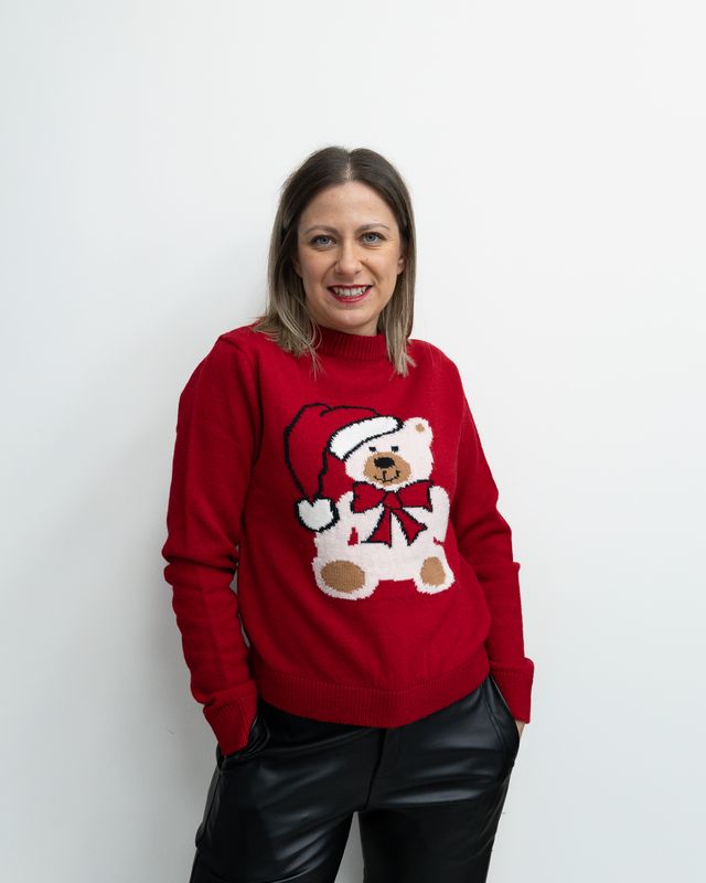 Maglia con orsetto XMas Kontatto rosso