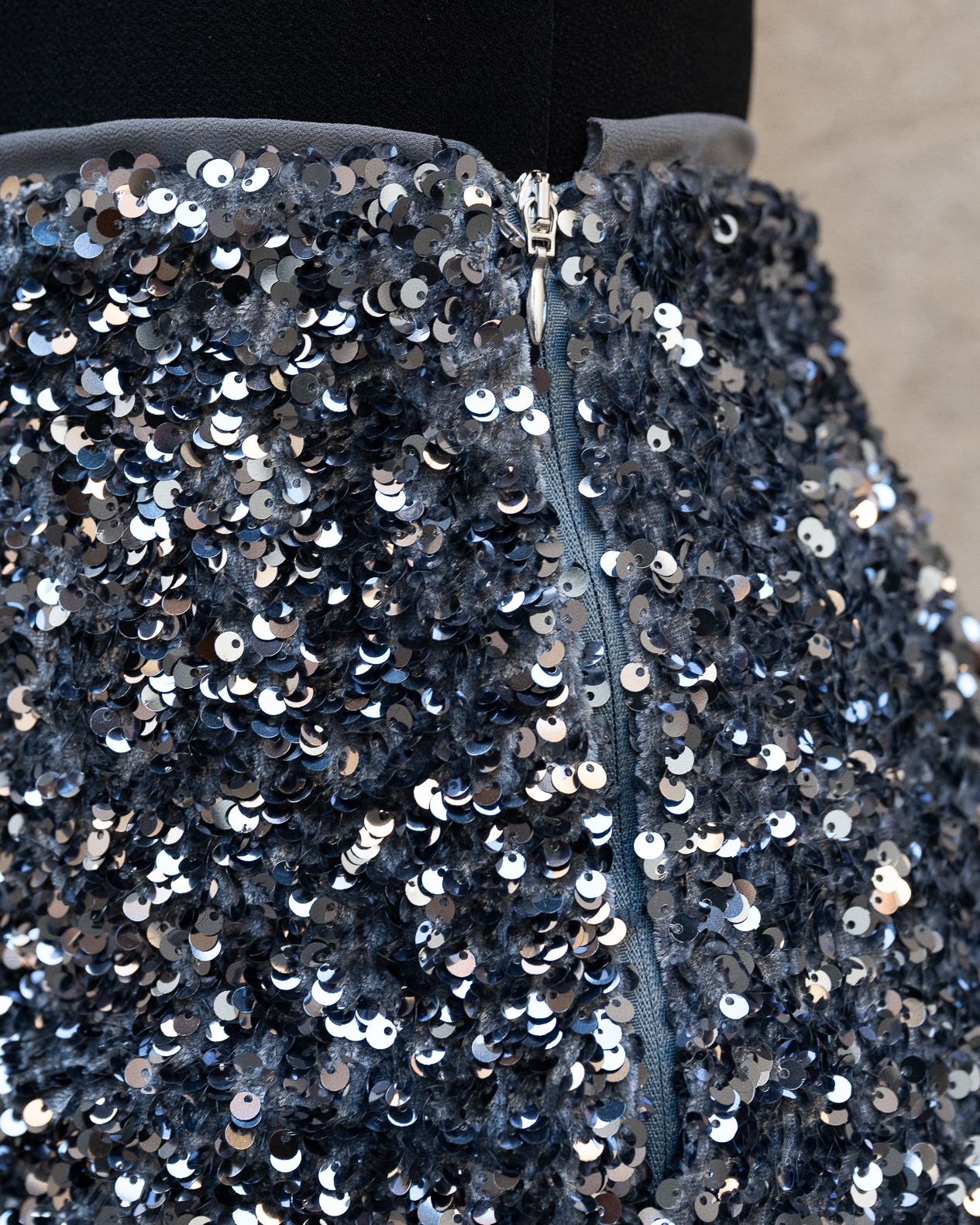 Short paillettes Vicolo argento