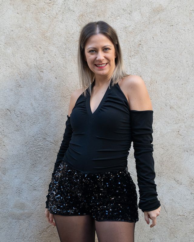 Body con manicotti Vicolo nero