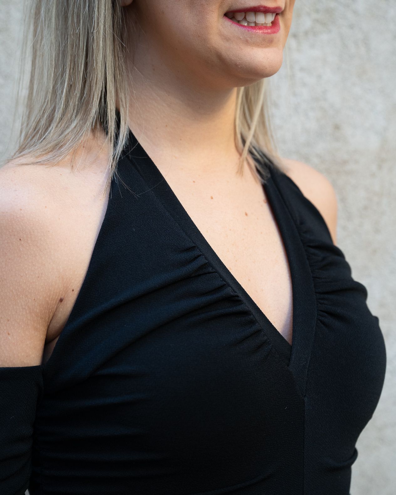 Body con manicotti Vicolo nero