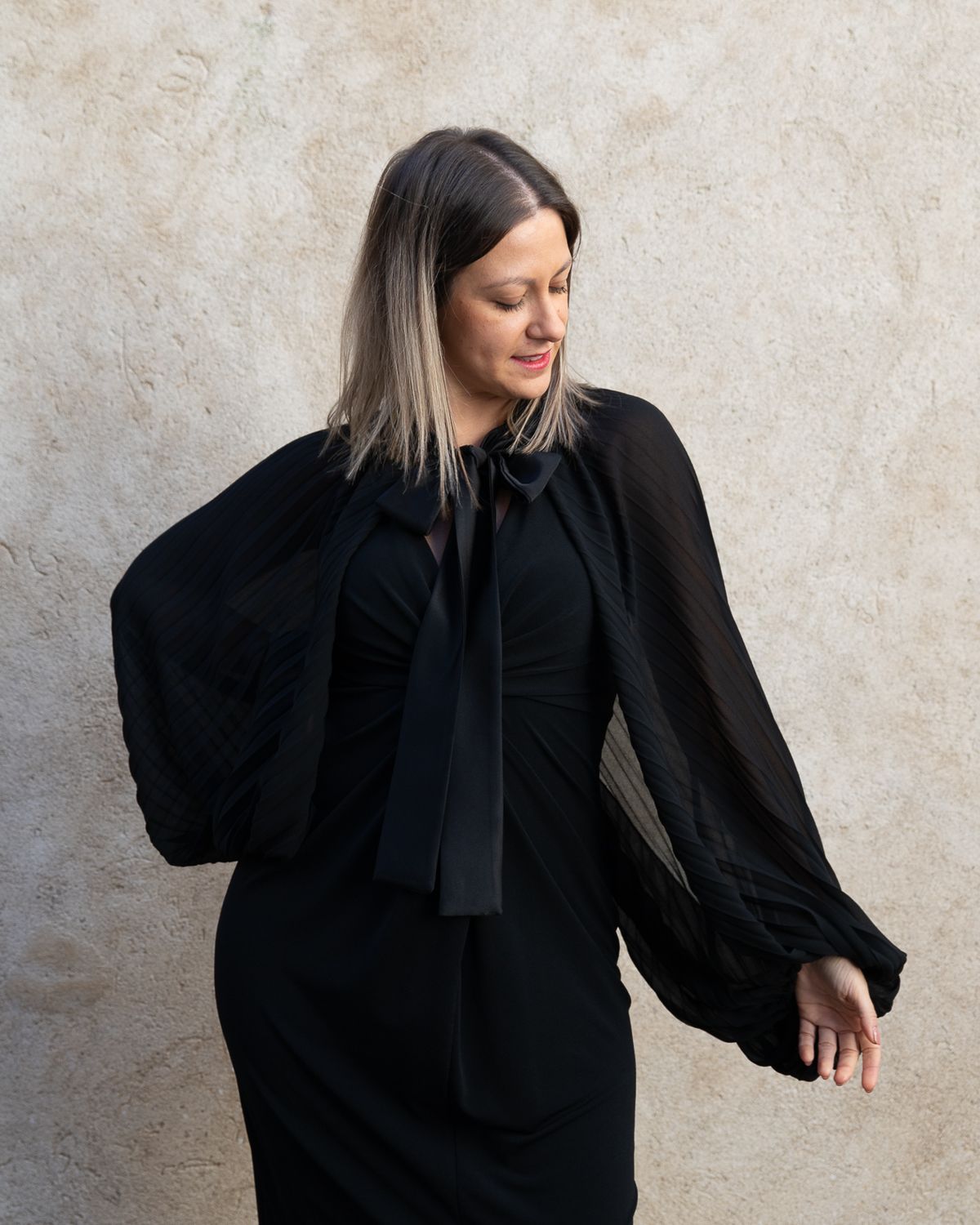 Coprispalle plissé Vicolo nero