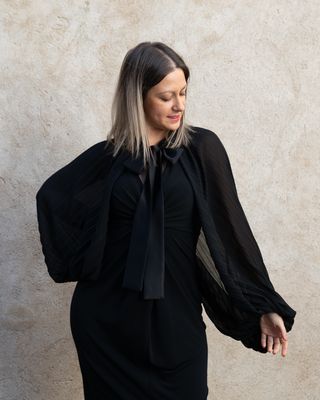 Coprispalle plissé Vicolo nero