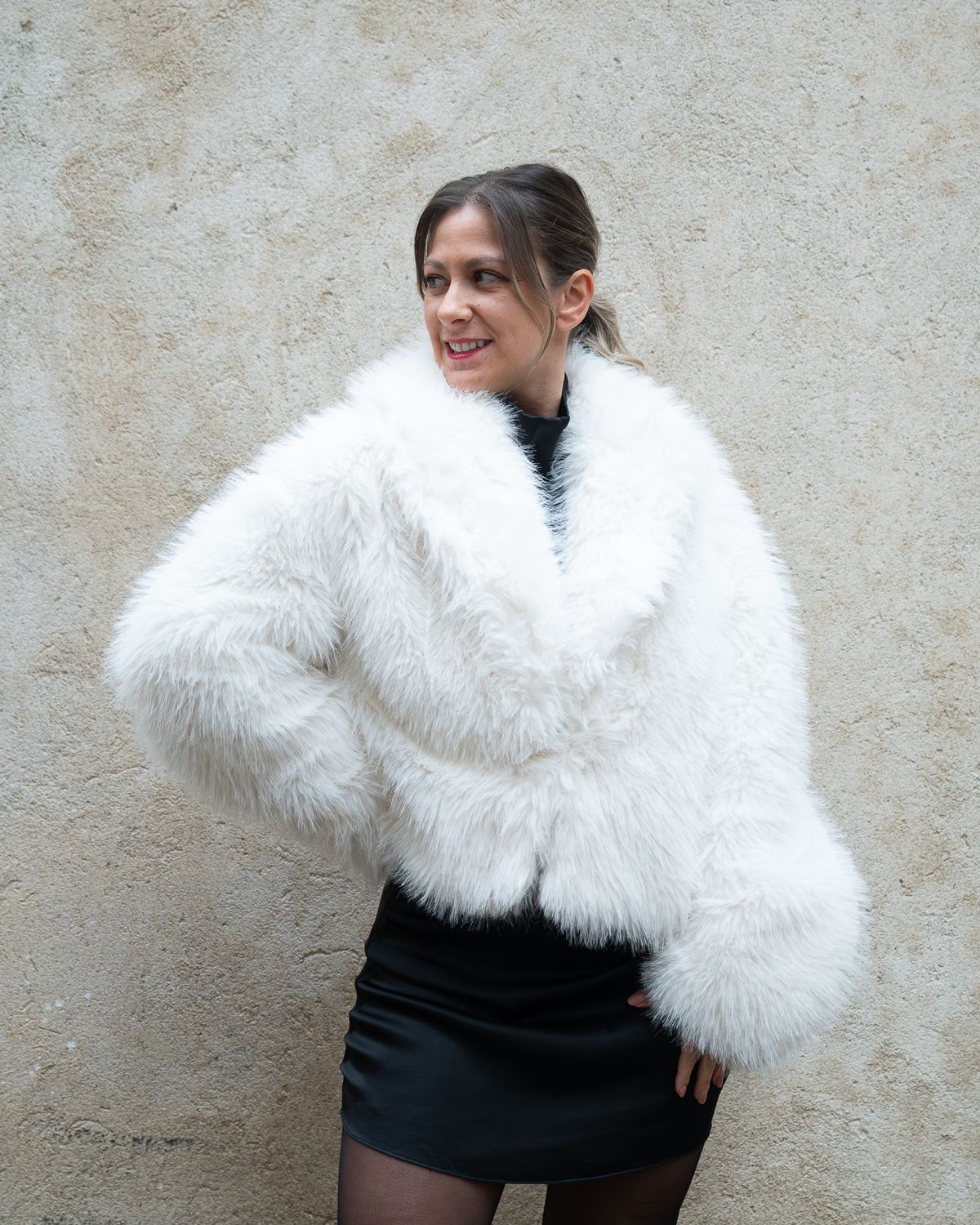 Ecopelliccia corta HaveOne bianco ottico