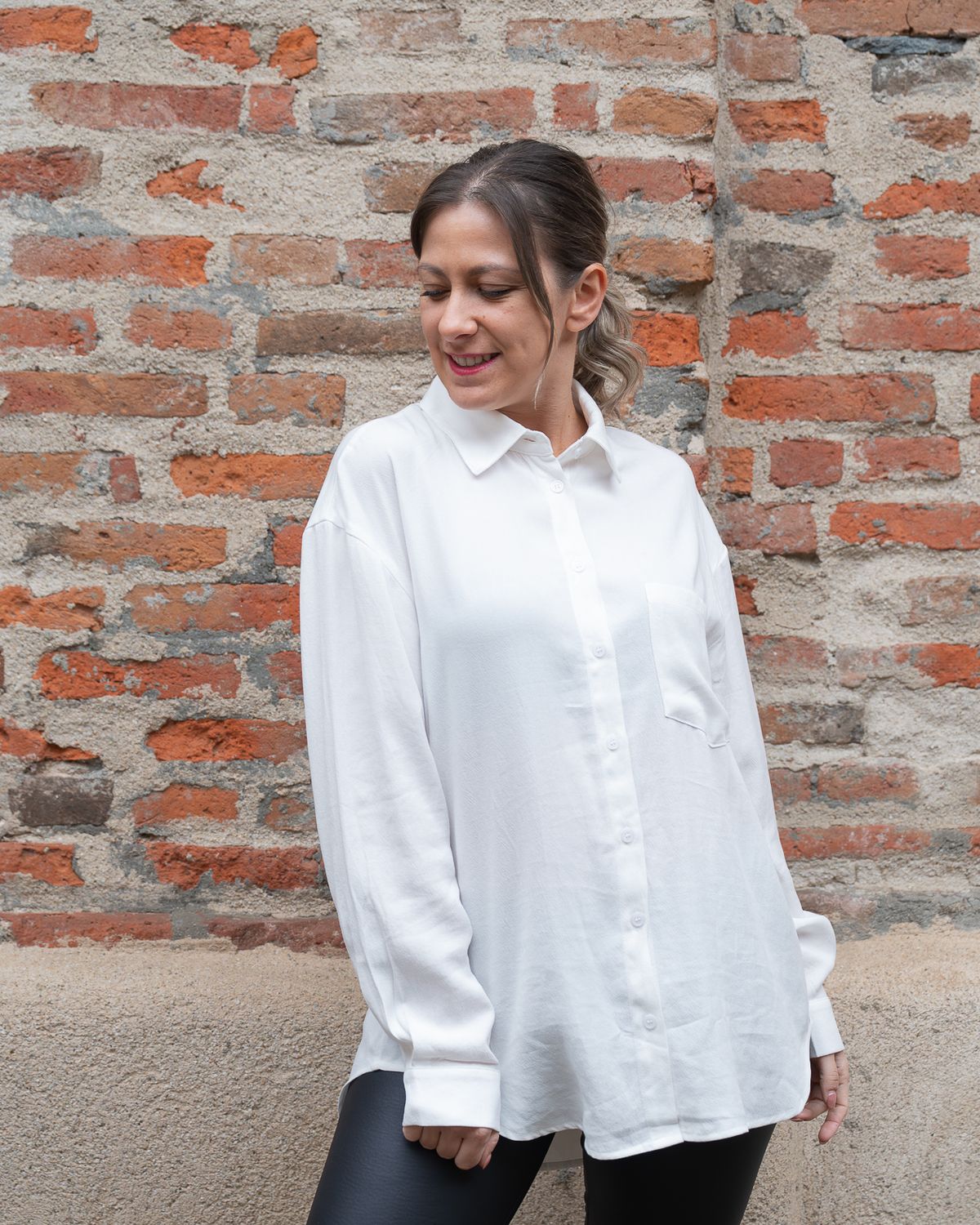 Camicia Art Love in viscosa bianca