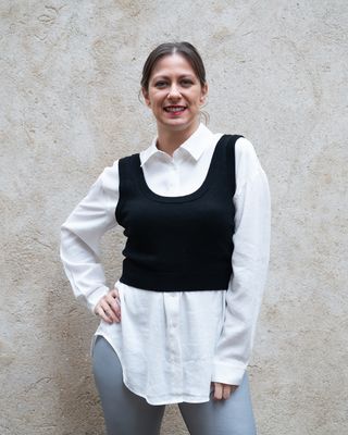 Top Kontatto in lana nero