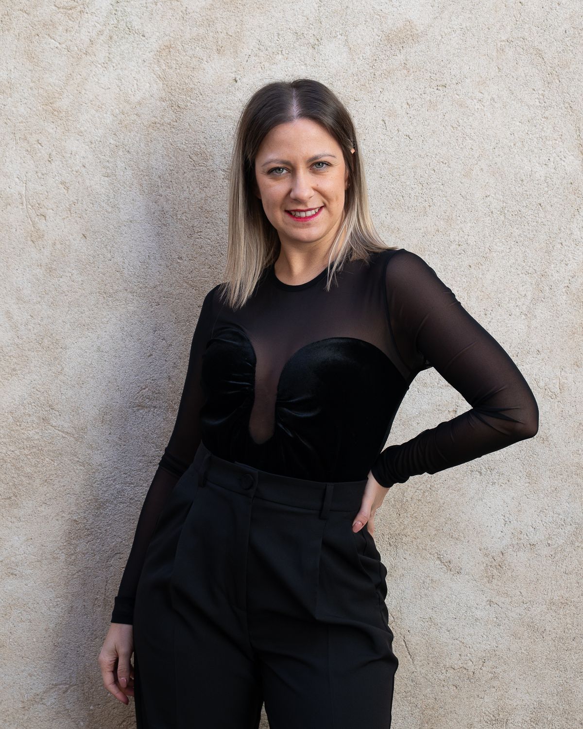 Body Vicolo in velluto e tulle