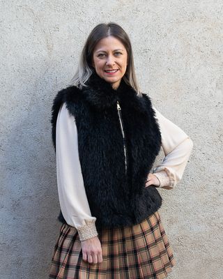 Gilet in pelliccia Angela Davis nero