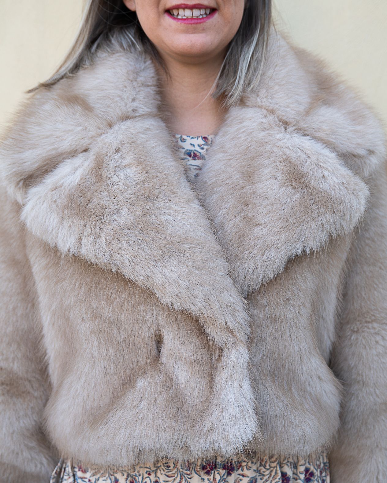 Pelliccia crop Angela Davis beige