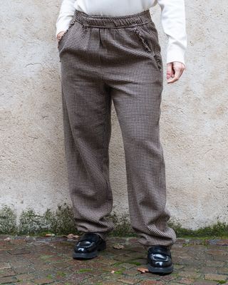 Pantalone 8pm  pied de poule cammello e nero