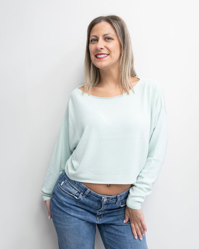 Maglia Kontatto cropped over menta