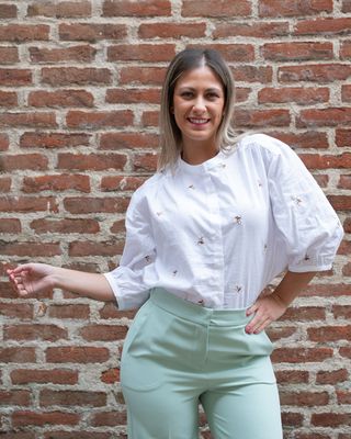 Camicia Juliette Art Love manica a 3/4 e ricamo