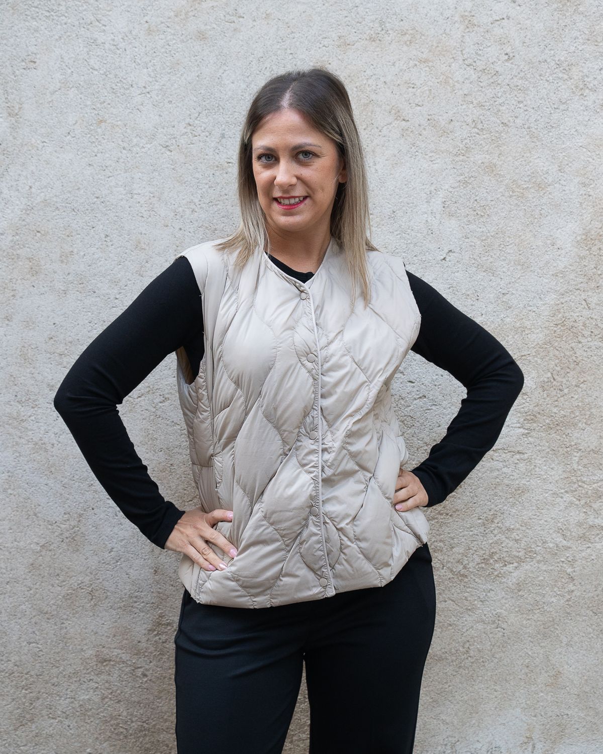 Piumino Ultra Light Vicolo gilet senza cappuccio taupe