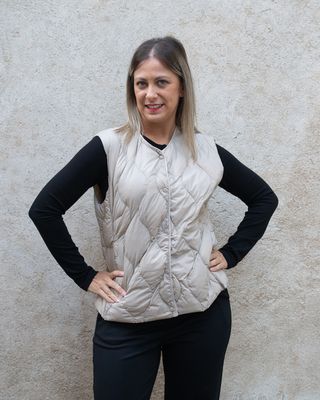 Piumino Ultra Light Vicolo gilet senza cappuccio taupe