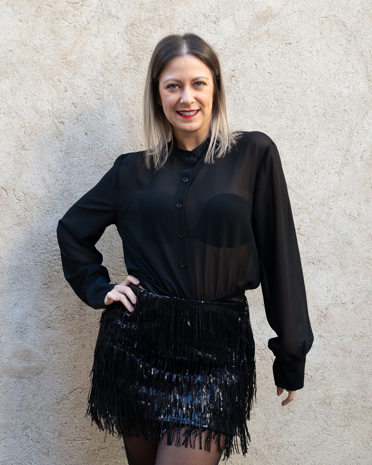 Camicia in raso Vicolo nero