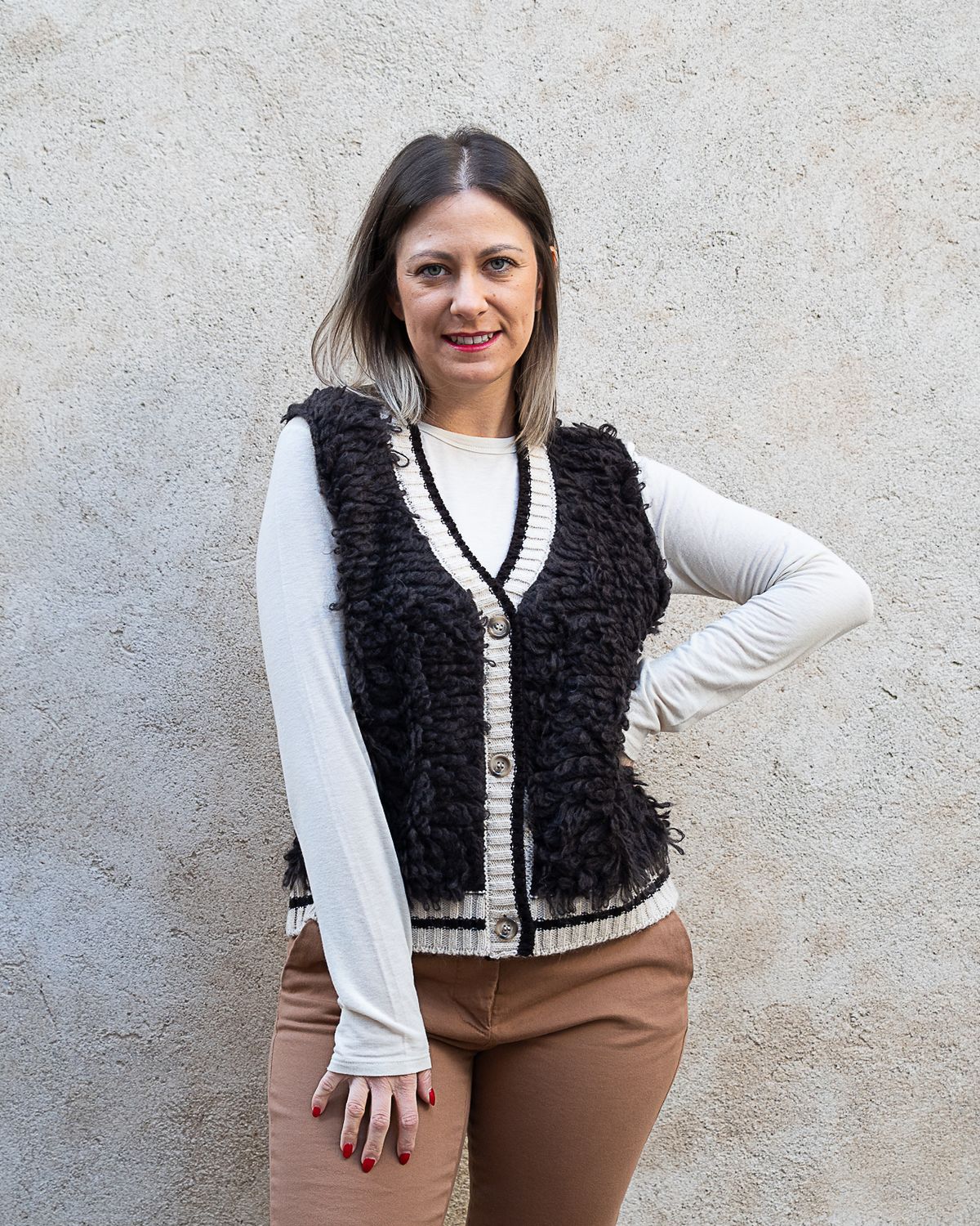 Gilet Philia Loft crema e moro