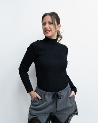 Dolcevita con glitter Art Love nero