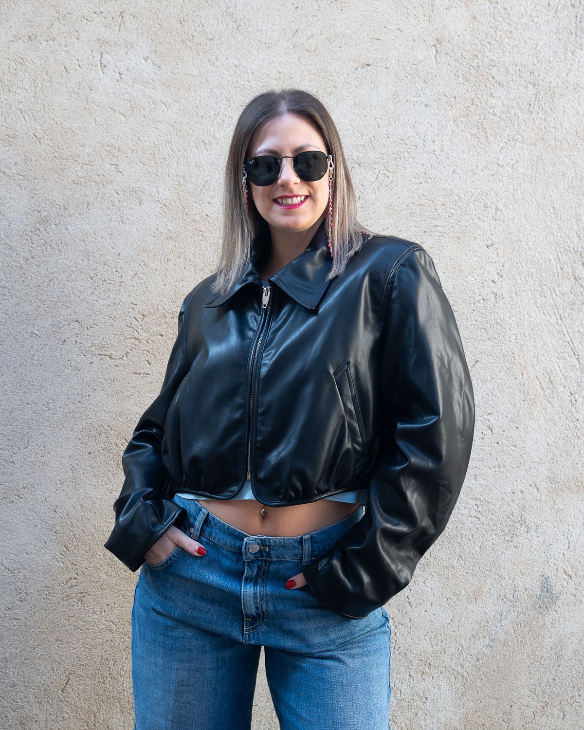 Giacca in pelle nero Gabriella Gucci Giacca in pelle nero Gabriella Gucci