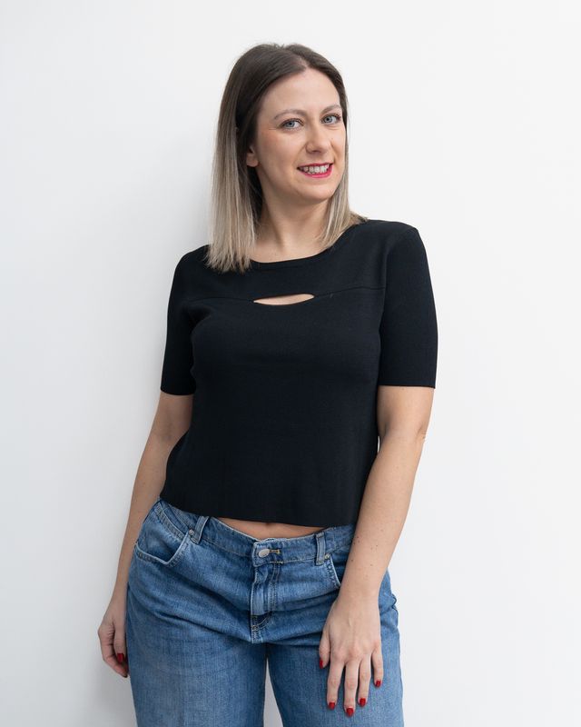 Maglia Gabriella Gucci con apertura a goccia nero