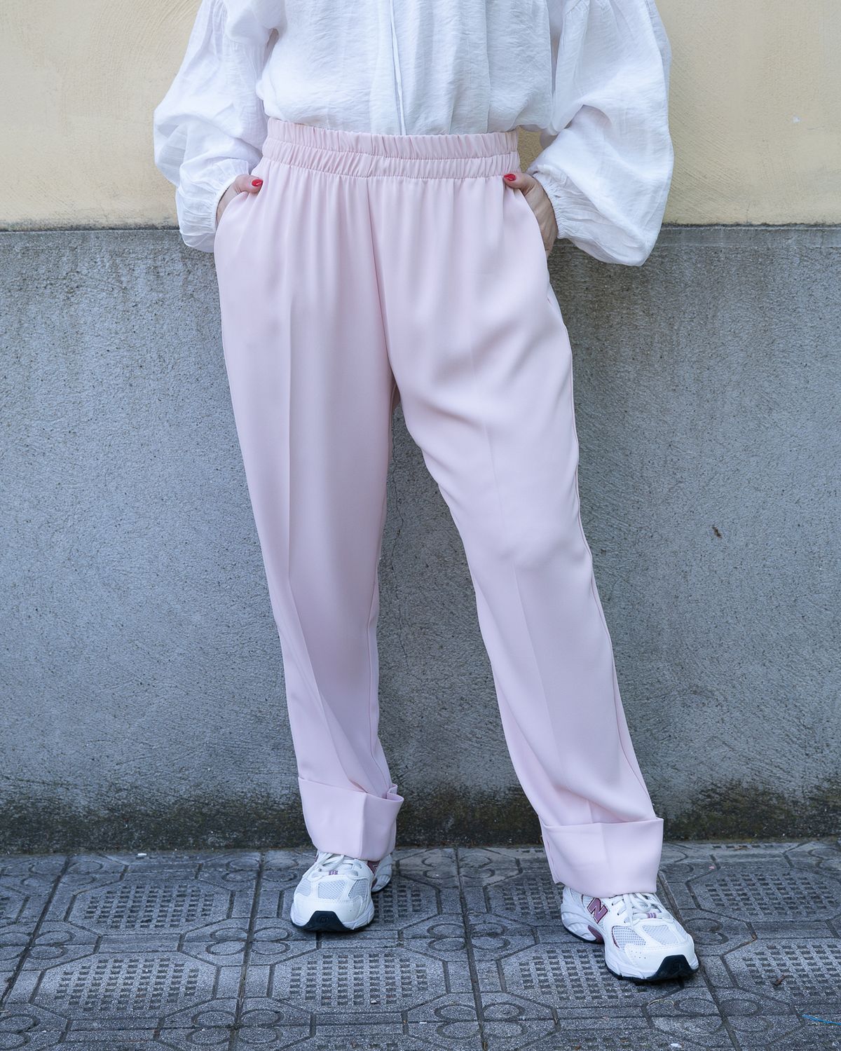 Pantalone Maryley rosa cipria