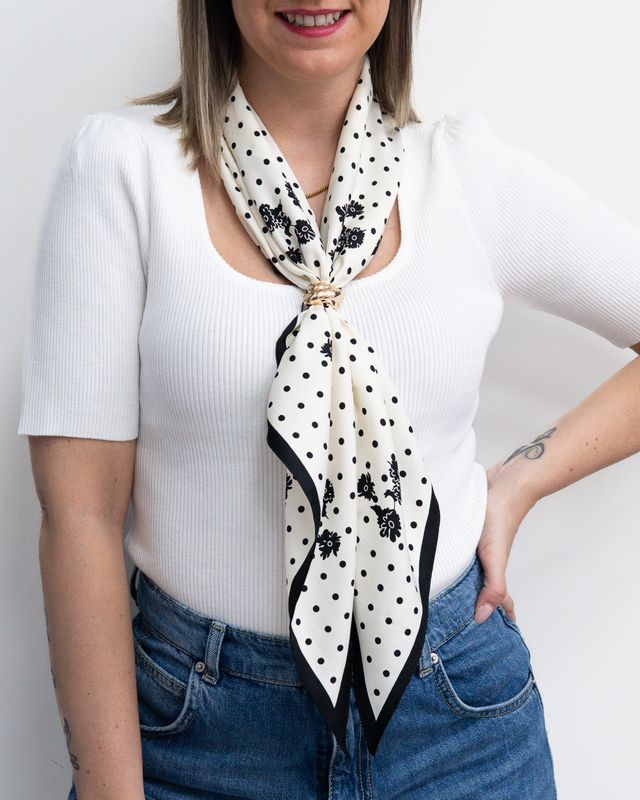 Foulard Club Manhattan pois nero