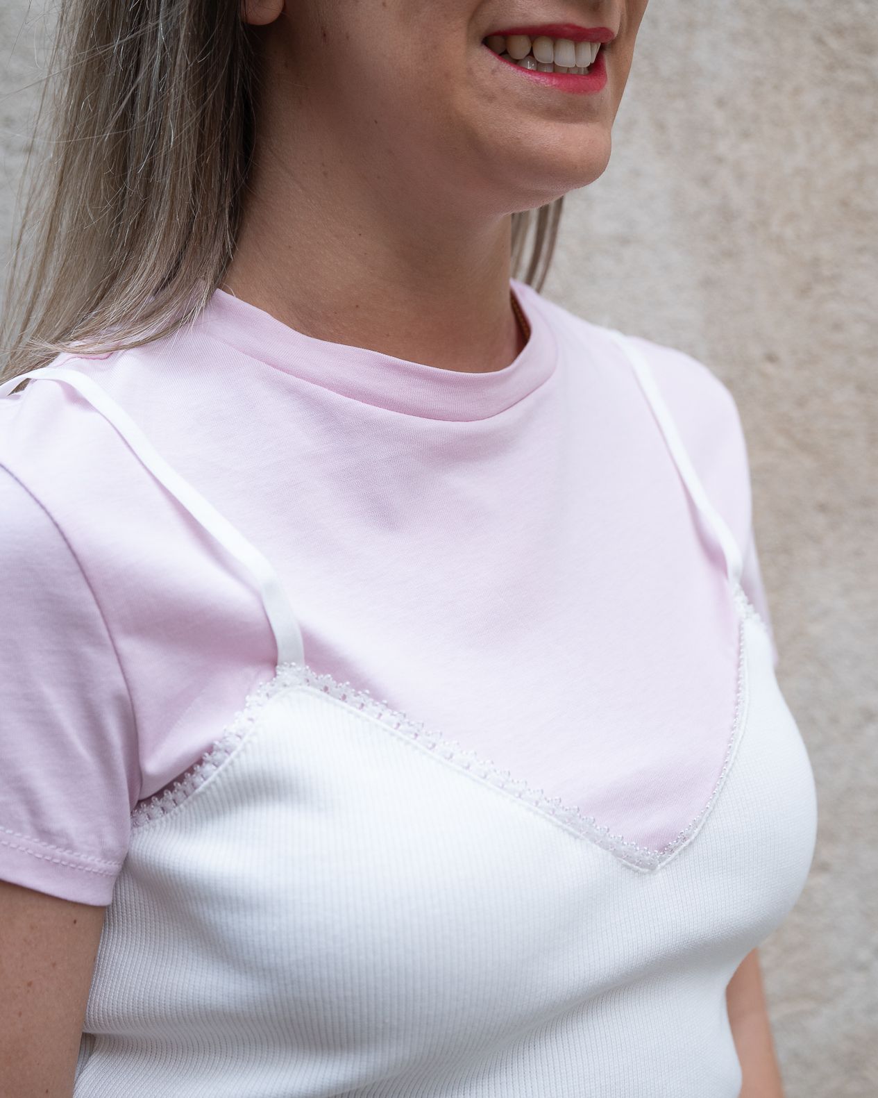 T-Shirt con canotta applicata HaveOne