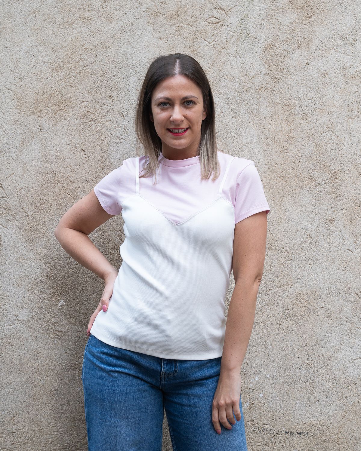 T-Shirt con canotta applicata HaveOne