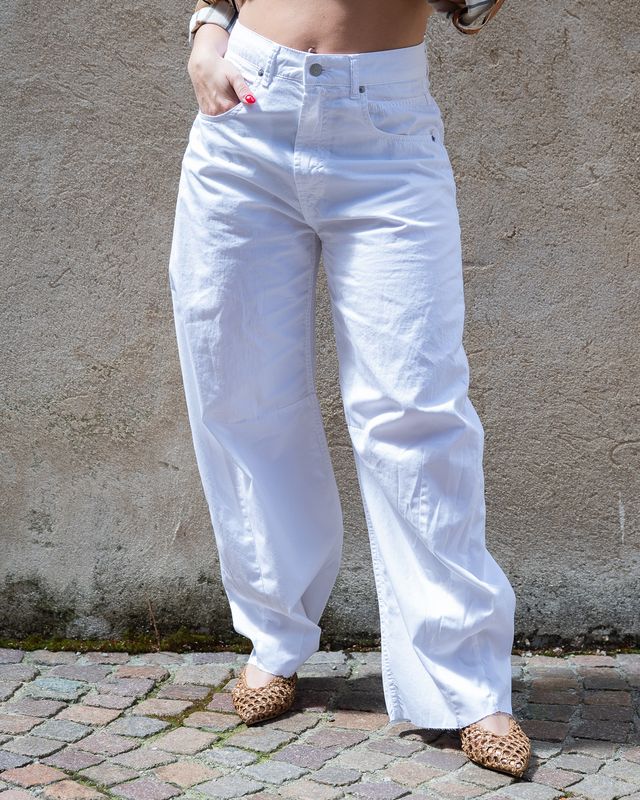 Pantalone HaveOne modello Barbara in tela bianco