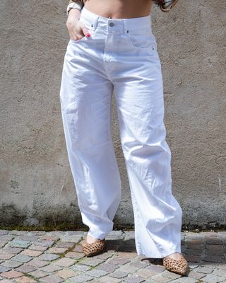 Pantalone HaveOne modello Barbara in tela bianco
