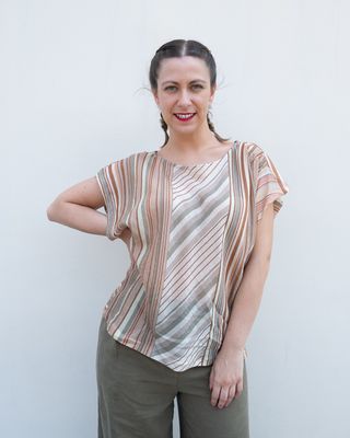 Blusa con manica scesa Maryley a righe Blusa con manica scesa Maryley a righe