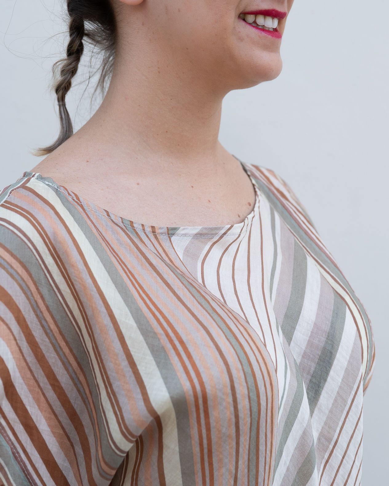 Blusa con manica scesa Maryley a righe