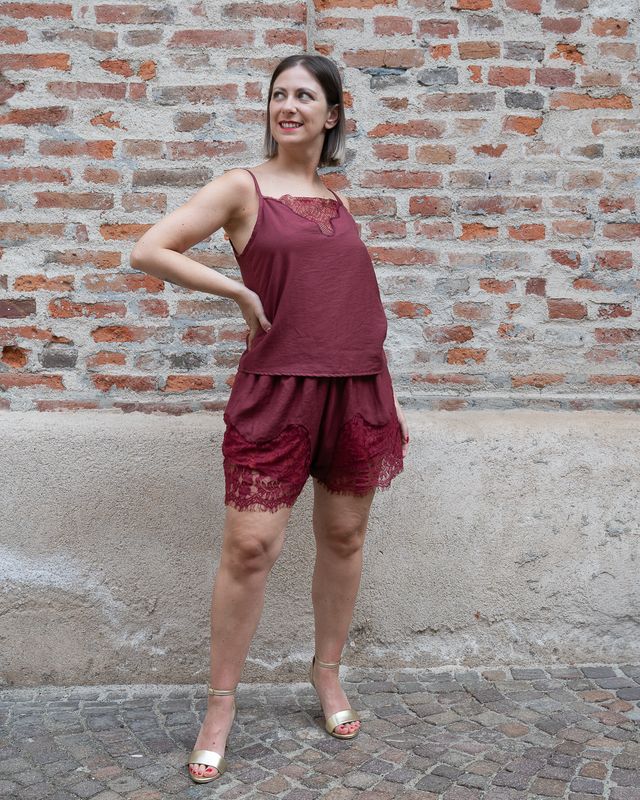 Coordinato top e short con pizzo HaveOne india Coordinato top e short con pizzo HaveOne india