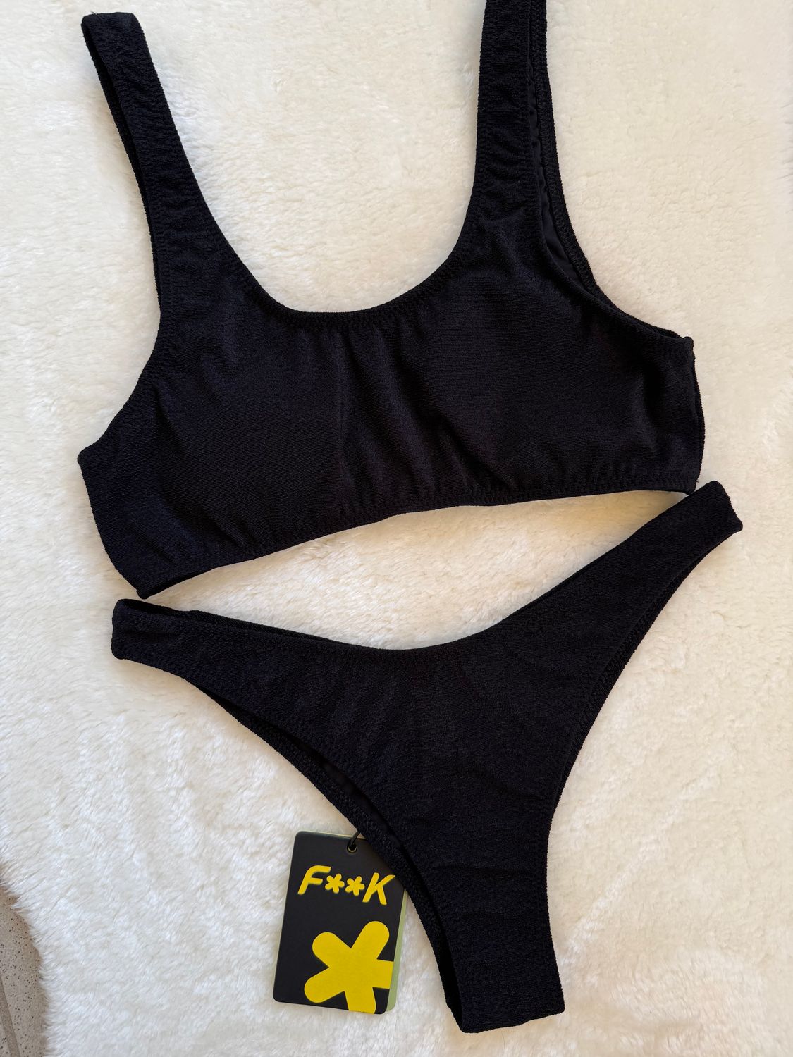 Bikini Visionary Dose modello top e slip americano nero