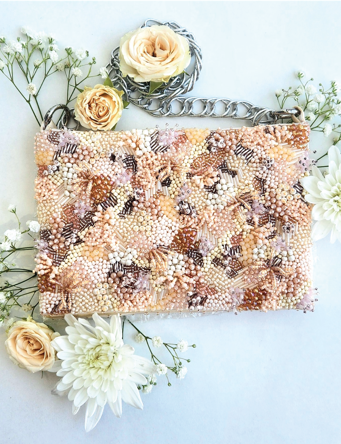 Tender Blush beaded bag