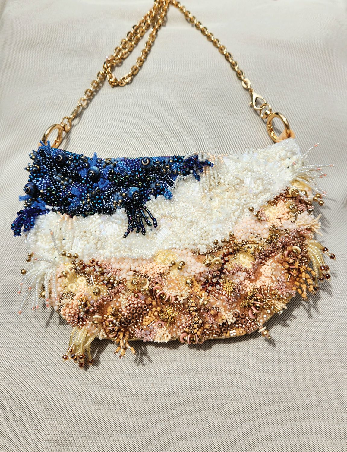 Sand and Wave beaded bag