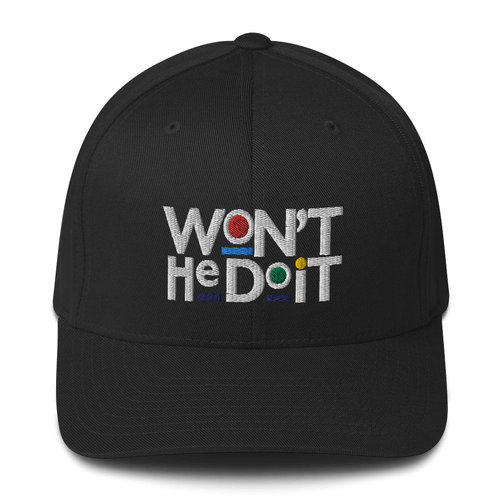 &quot;Won&#39;t He Do It&quot; Structured Twill Cap, Color: Black, Size: S/M