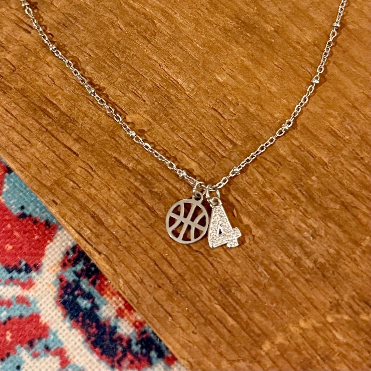 Simple Charm Necklace - Laser Cut Basketball
