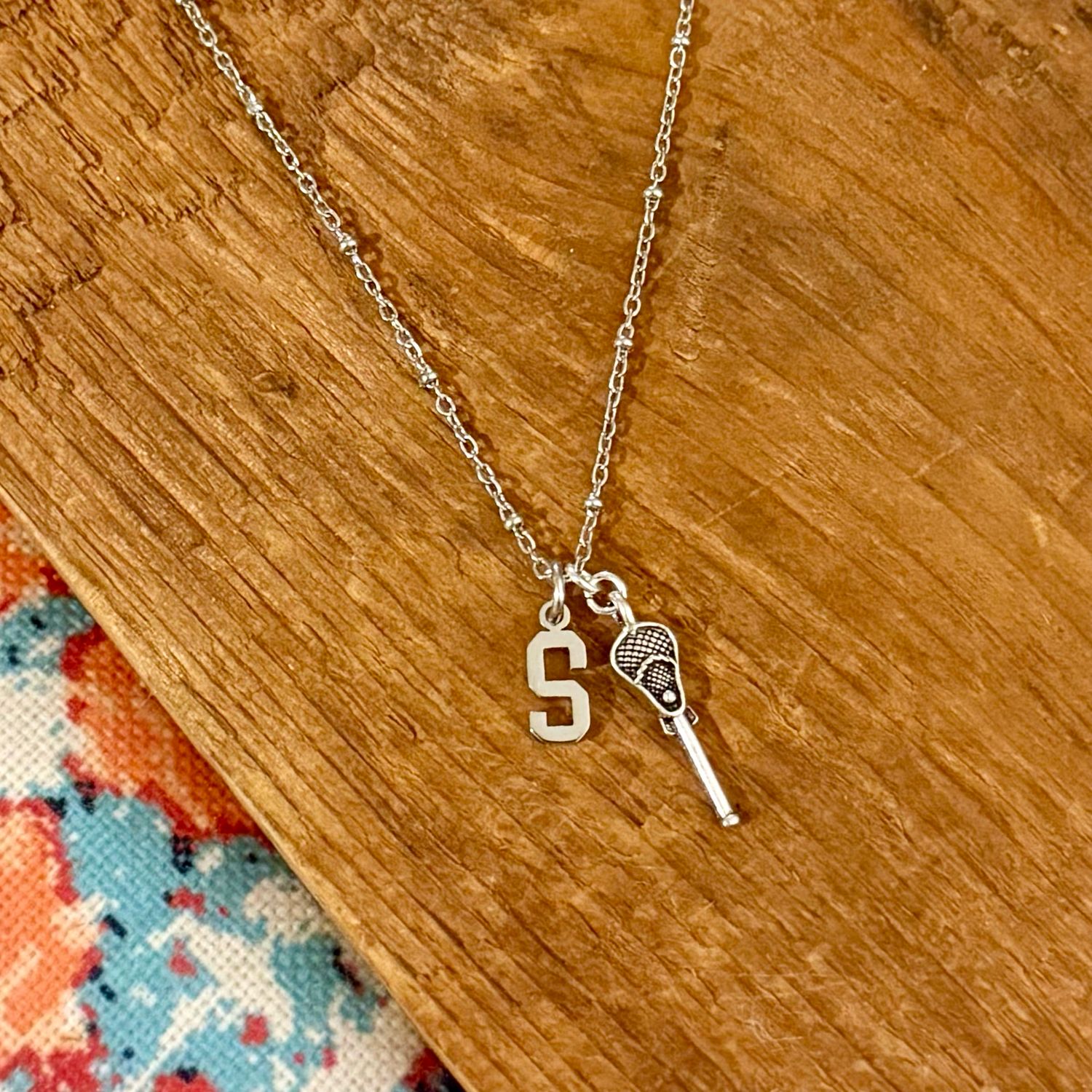 Simple Charm Necklace - Lacrosse