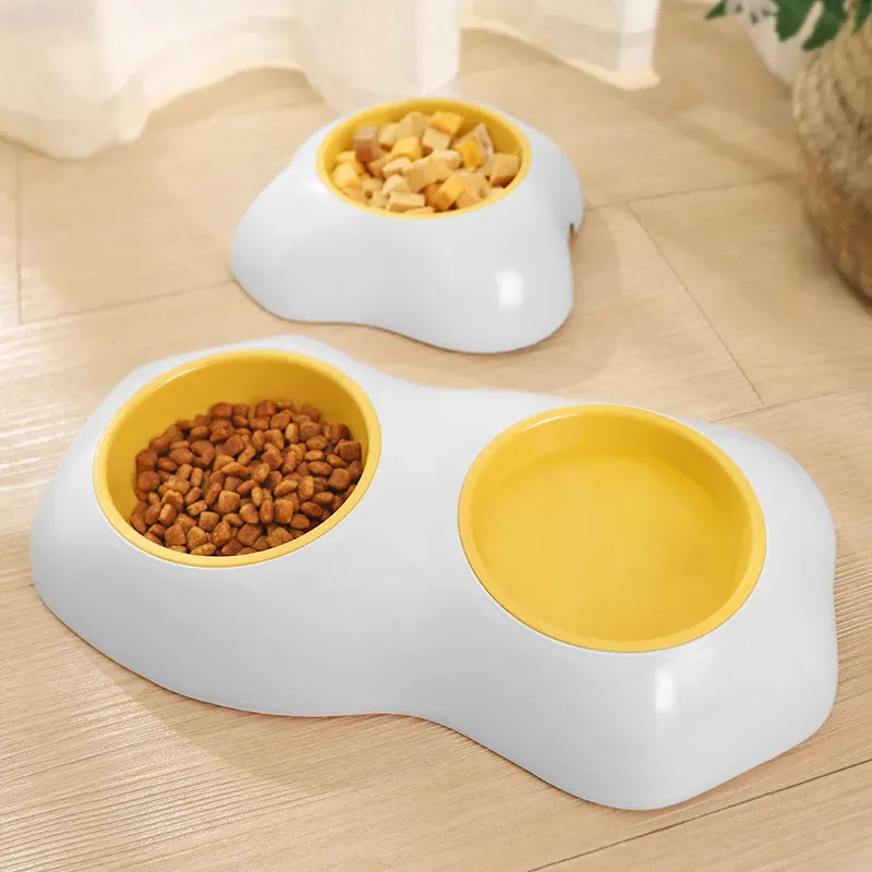 Pet Feeding Bowl Egg Yolk Shaped Food And Water Elevated Bowl Feeder