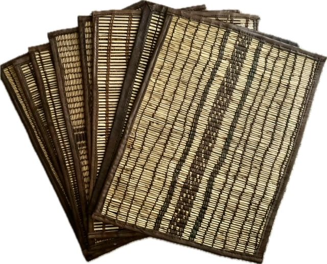 Placemats made from vintage taureg rugs from Morrocco  8 at $30 each