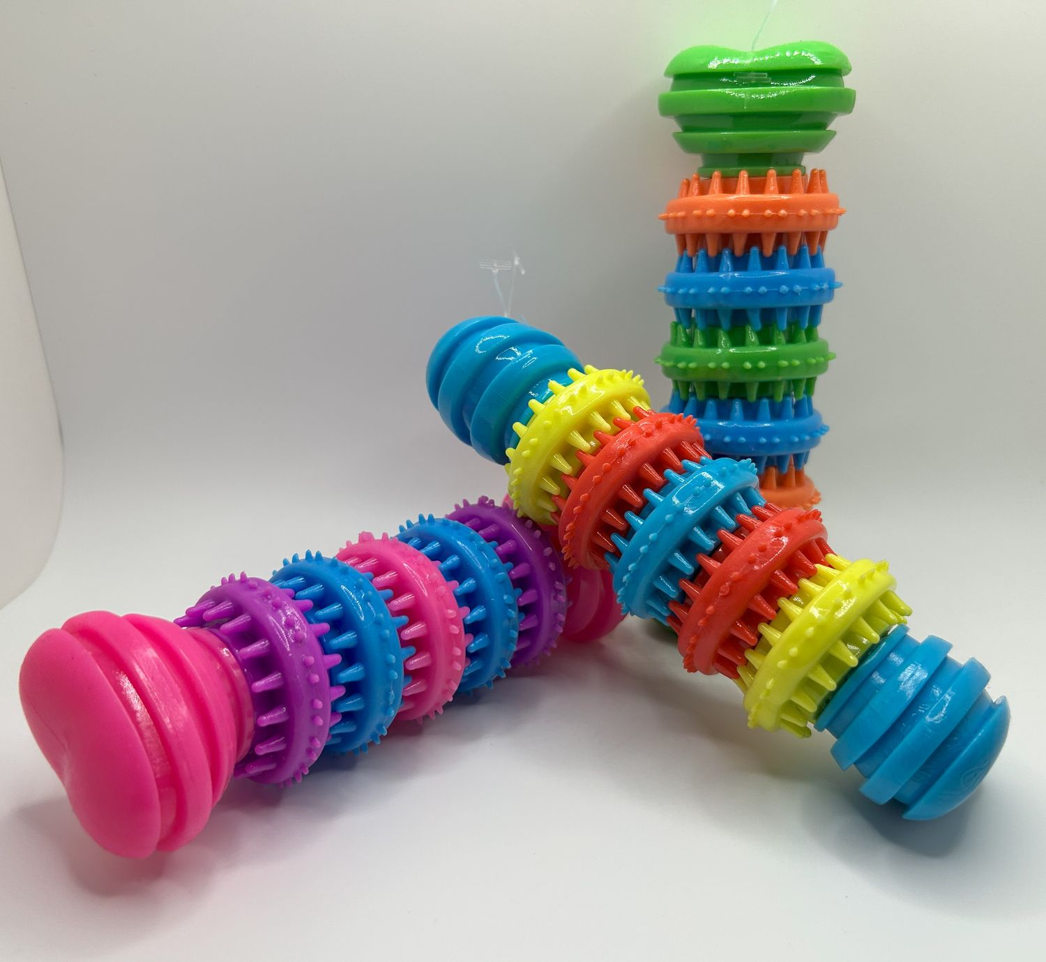 Interactive Gear Toy Toothbrush for Dogs. Multi color