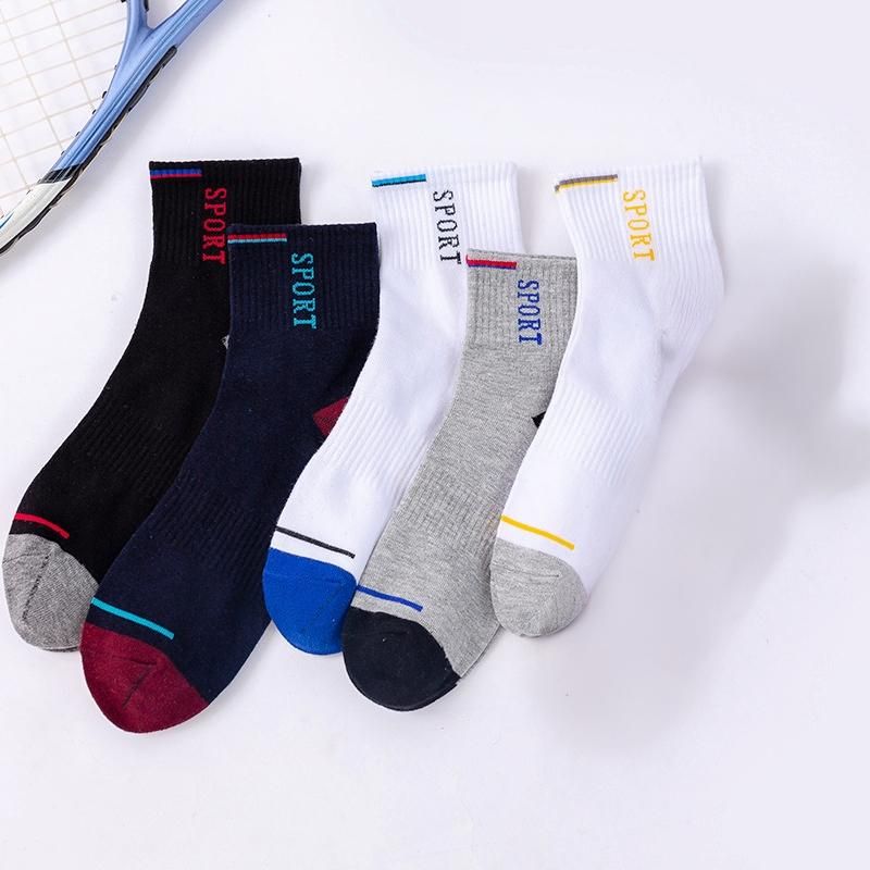 Work socks, short socks, sport pattern, mid-calf socks