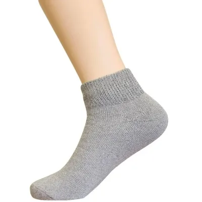 Men&#39;s Cushion Quarter Top Wool Socks for Men Grey 5-Pack