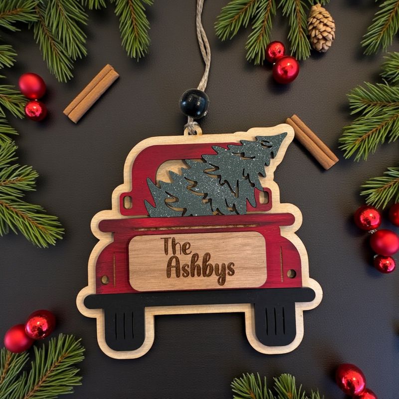 Little Red Truck - Family Ornament